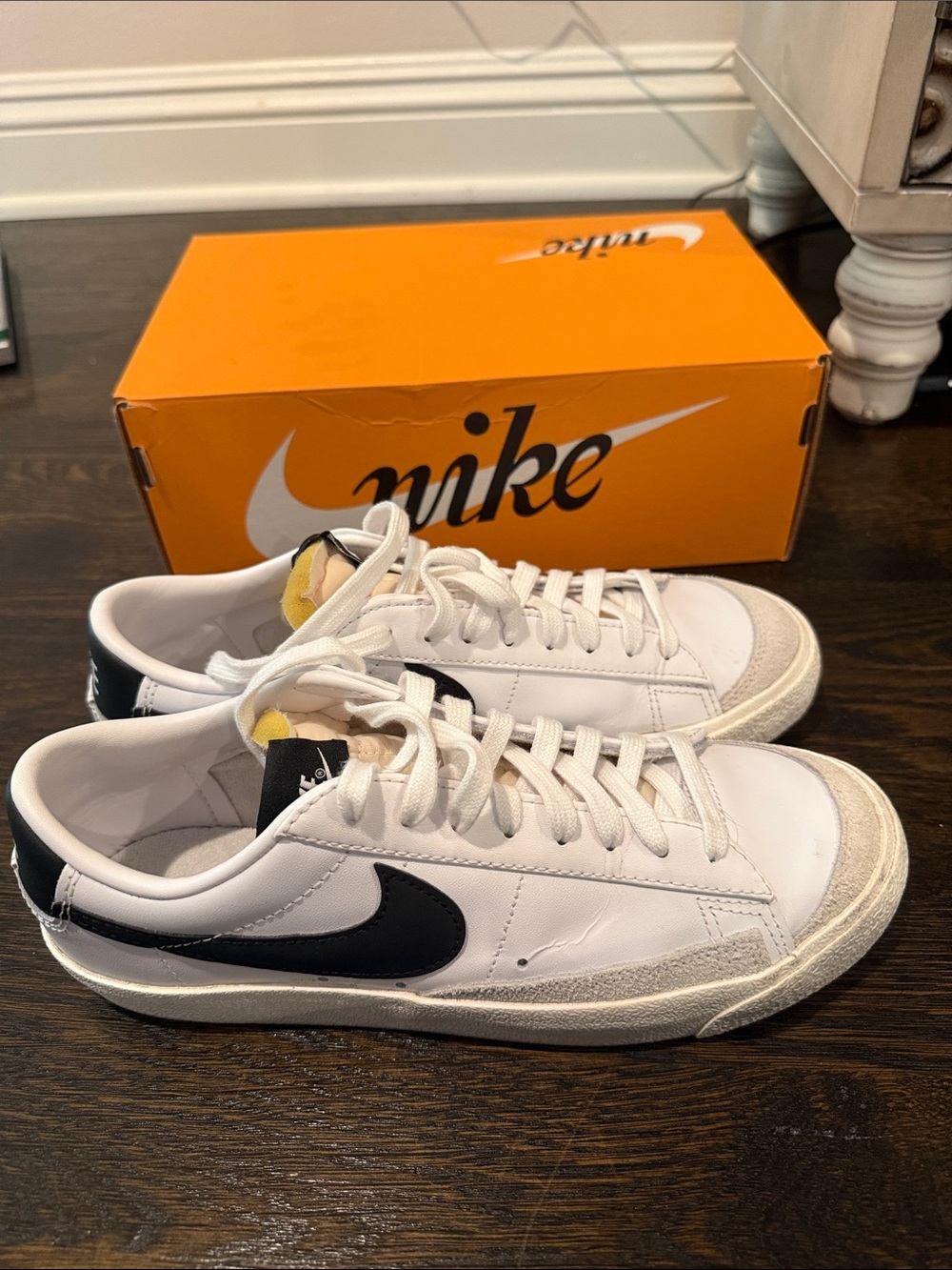 Nike Women’s Blazer Low White and Black Low-Top Sneakers